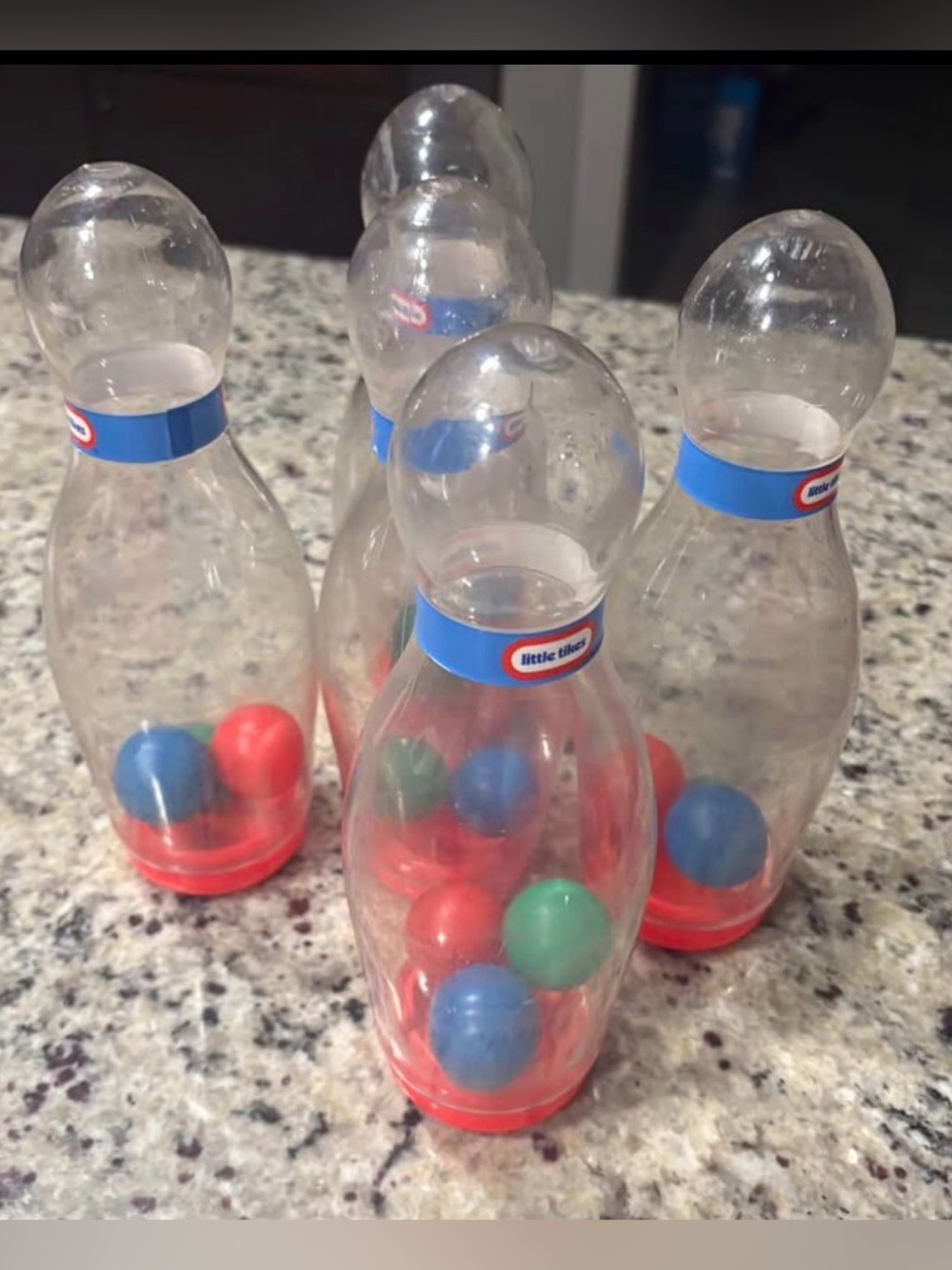 Little Tikes Clearly Sports set of 5 toy bowling pins GUC